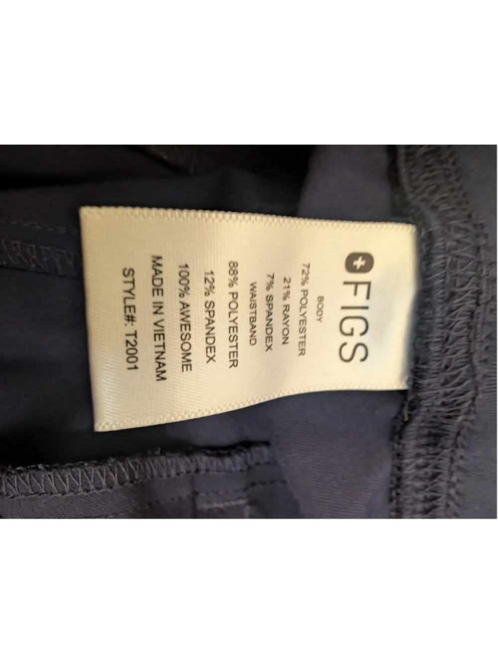 Men's FIGS Pisco Three-Pocket Cargo Scrub Pants Navy Blue Straight Leg L
